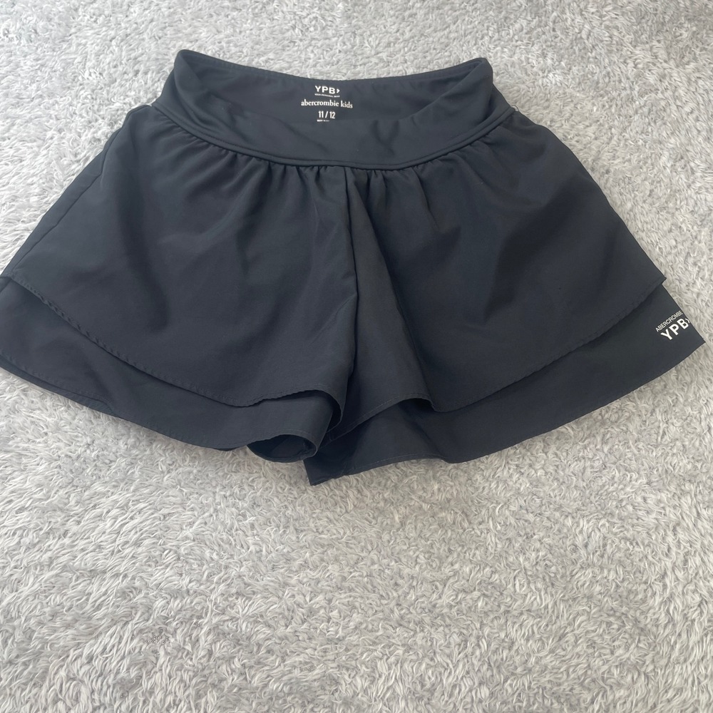 Abercrombie Kids YPB Active Shorts Girls 11/12 Black Layered Athletic Skort - Picture 2 of 6